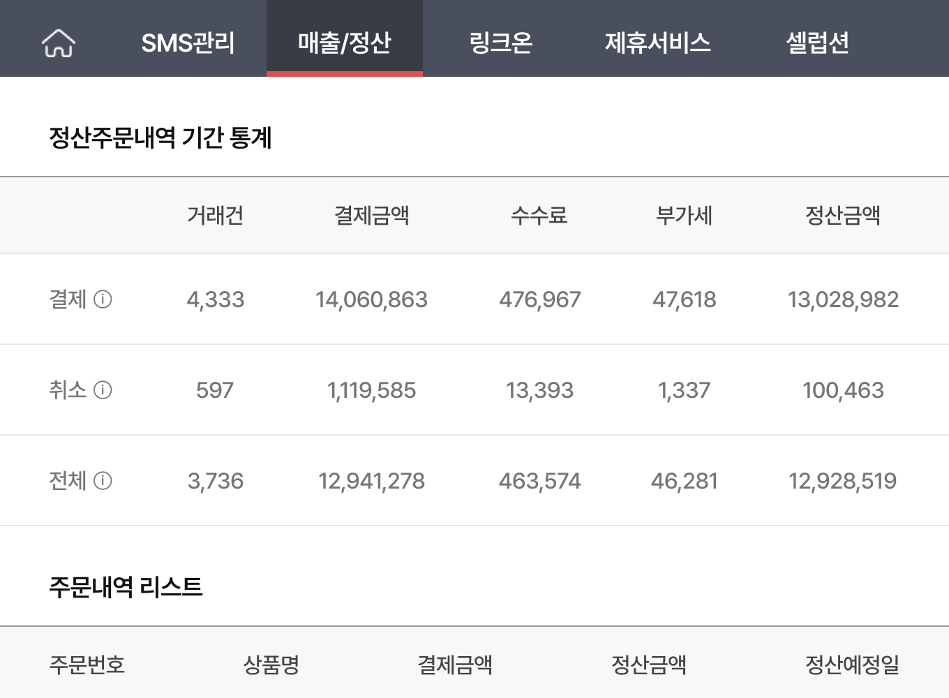 정산달력 2