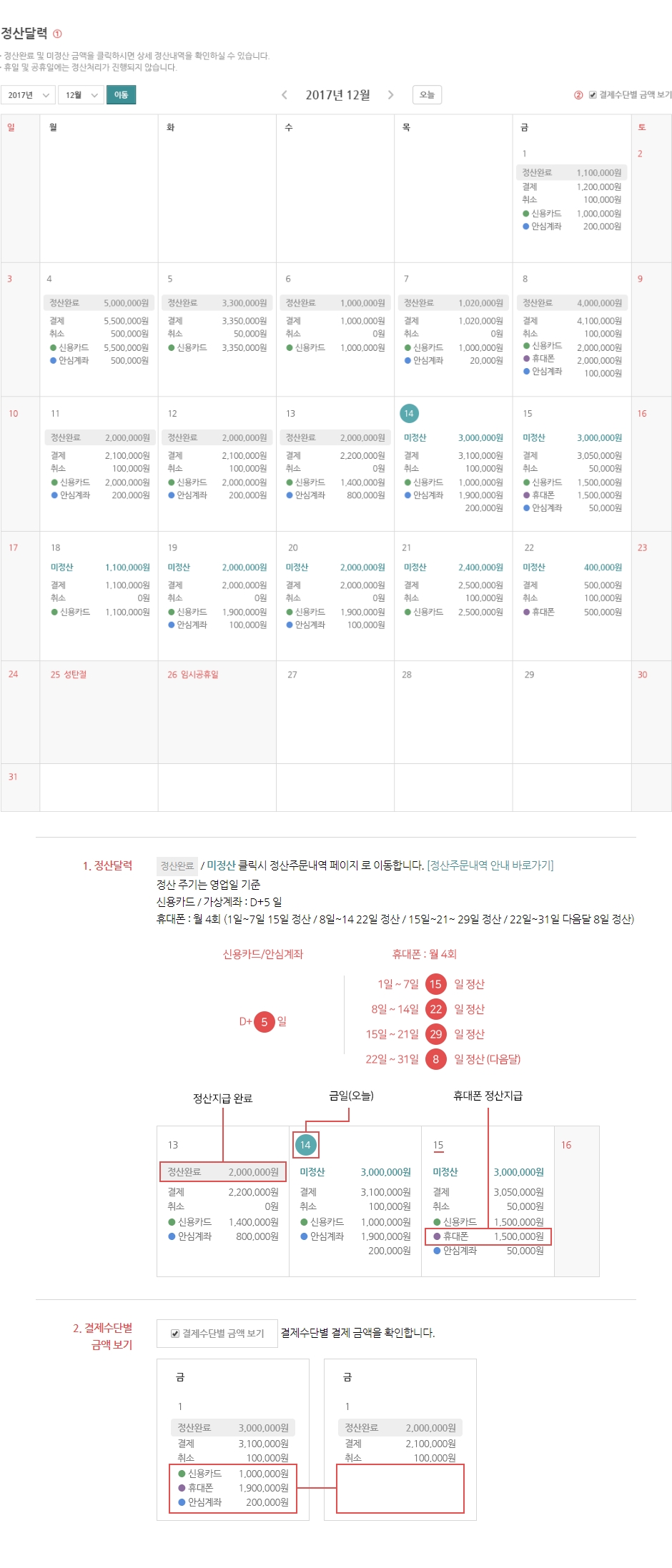 정산달력